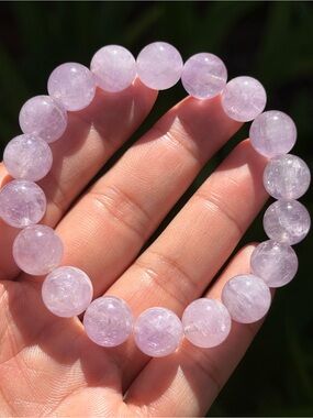 11mm lavender amethyst gemstone crystal stretch bracelet 2228